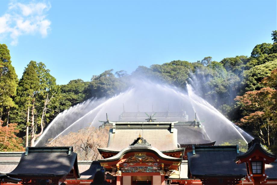 霧島神宮放水銃