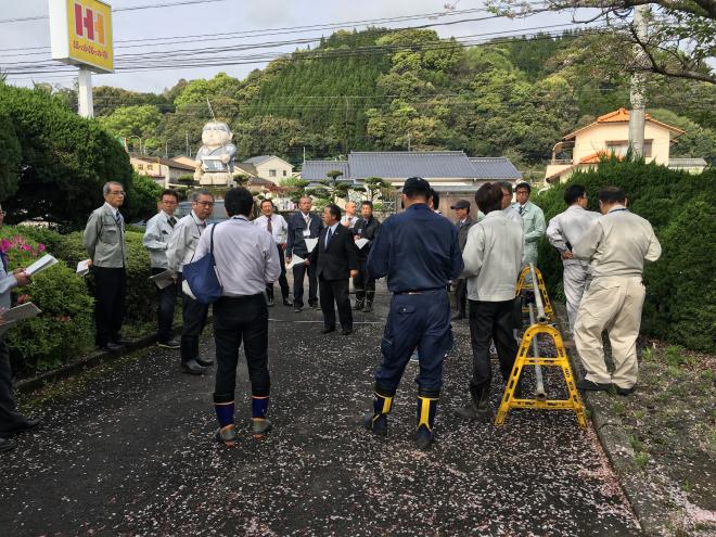 日当山温泉の現地調査