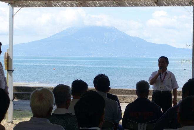 小浜海水浴場の安全祈願祭と海開きがあり